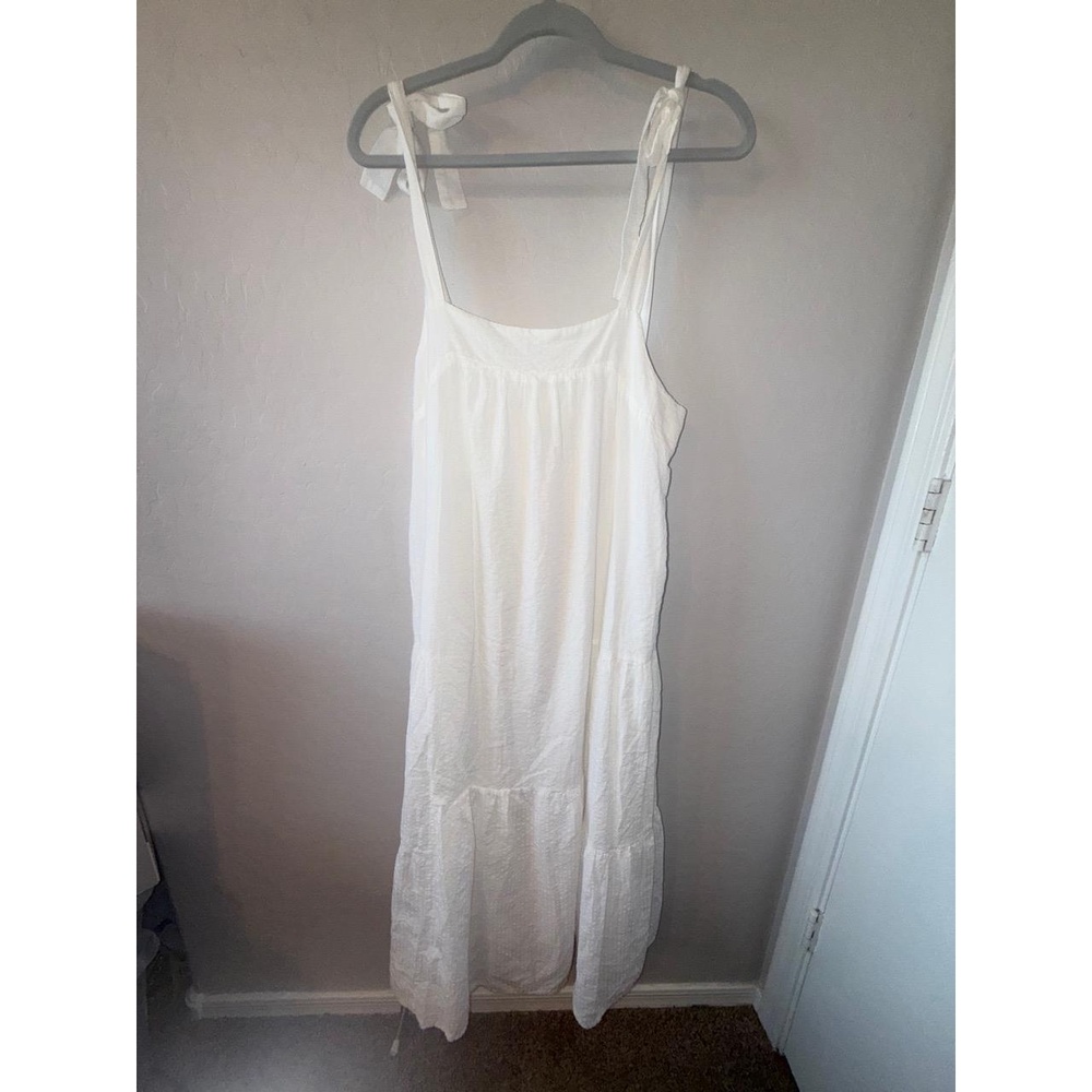 Haute Hippie Dress Womens M White Maxi Sleeveless Tie Straps Boho Resort Chic